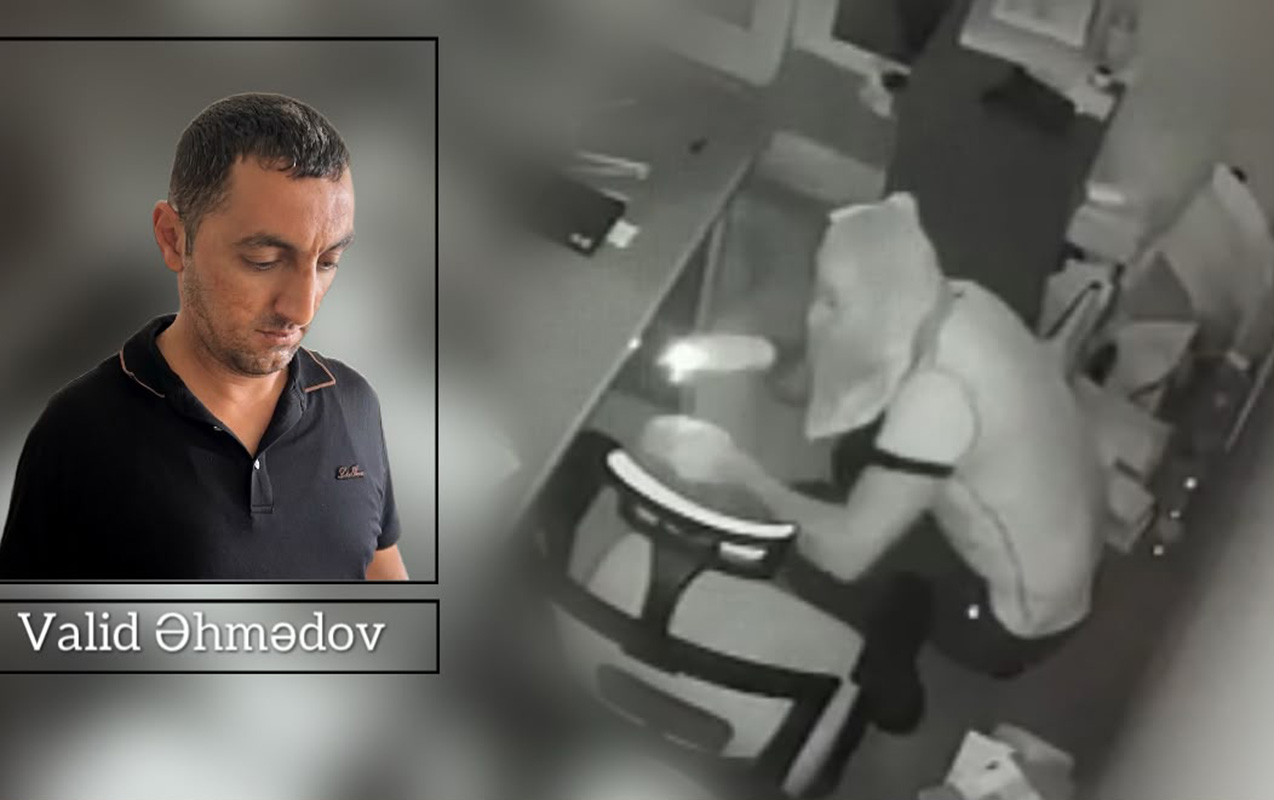 Mağazadan 20 min oğurlayan maskalı şəxs tutuldu - Foto