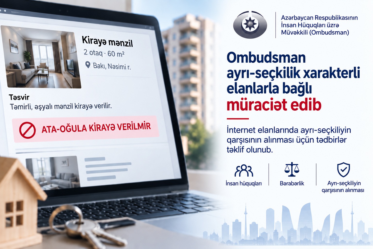 Ombudsman ayrı-seçkilik xarakterli elanlarla bağlı müraciət edib